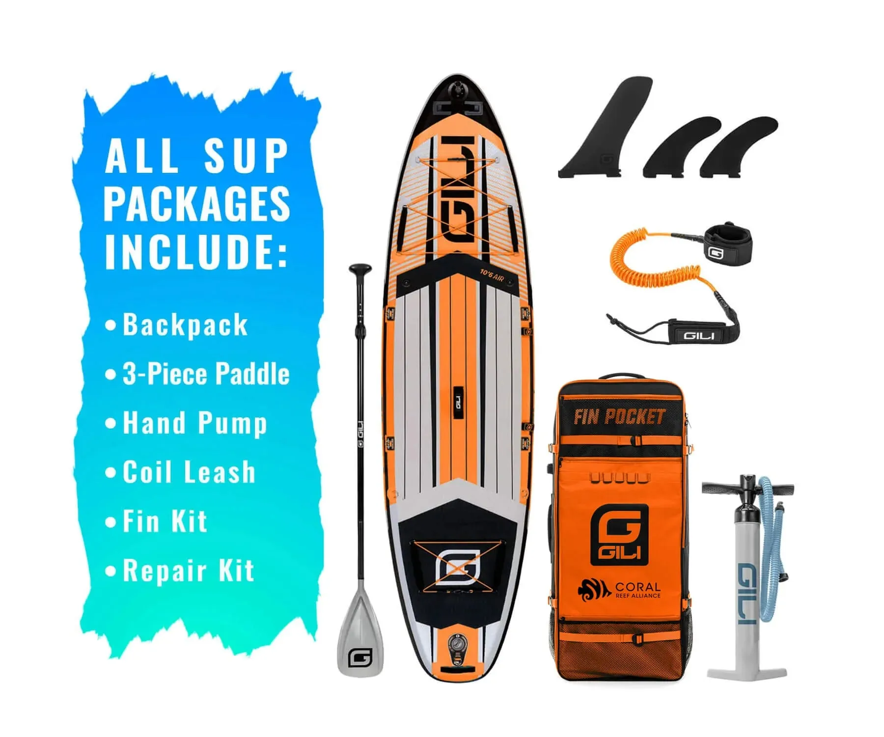 10'6 / 11'6 AIR Inflatable Paddle Board: $15 Donation to the Coral Reef Alliance