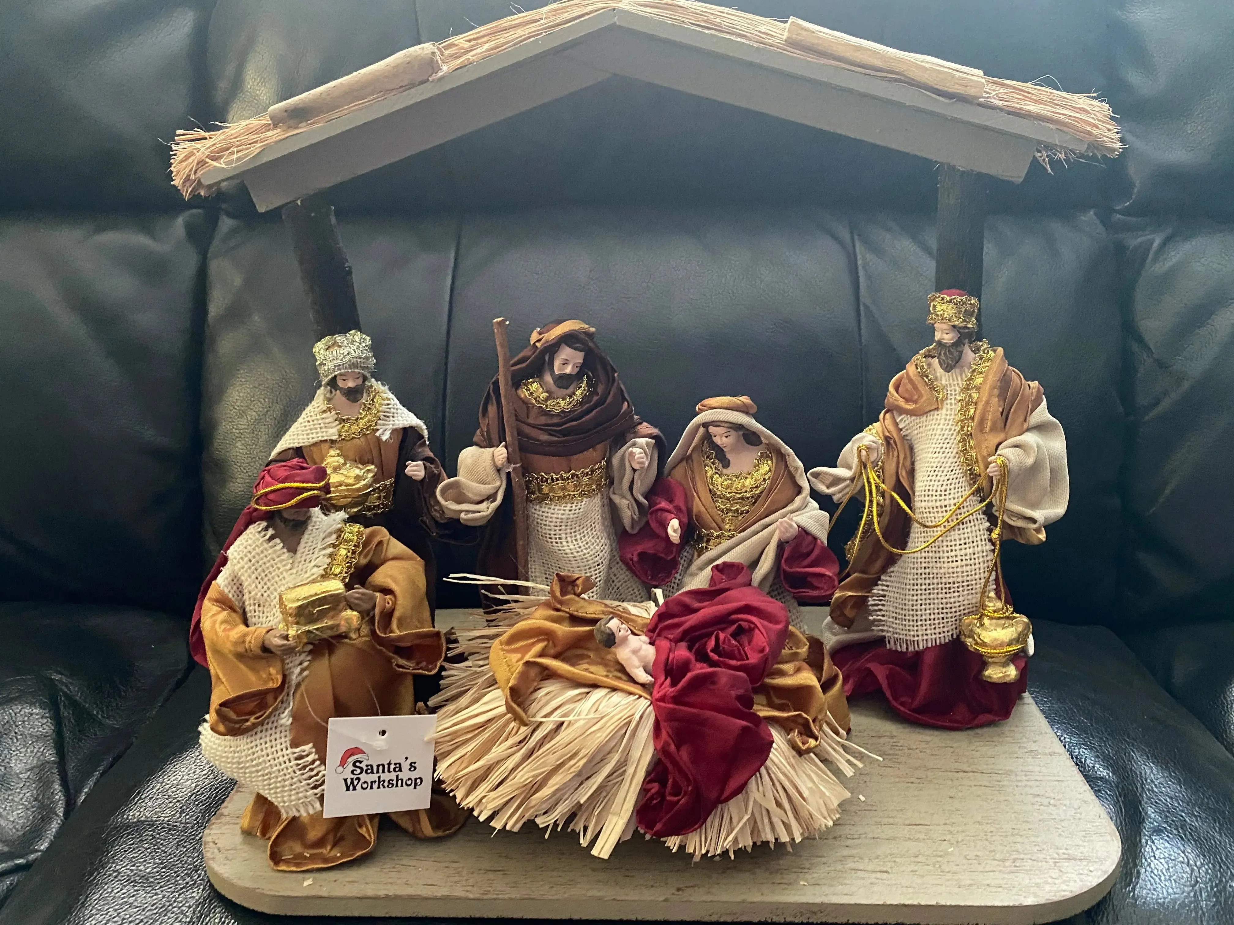 7” Nativity Set on Gazebo with Christmas manger scene  55 cm approx