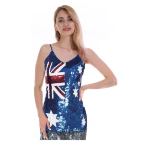 Australia Flag Women's Aussie Sequin Singlet