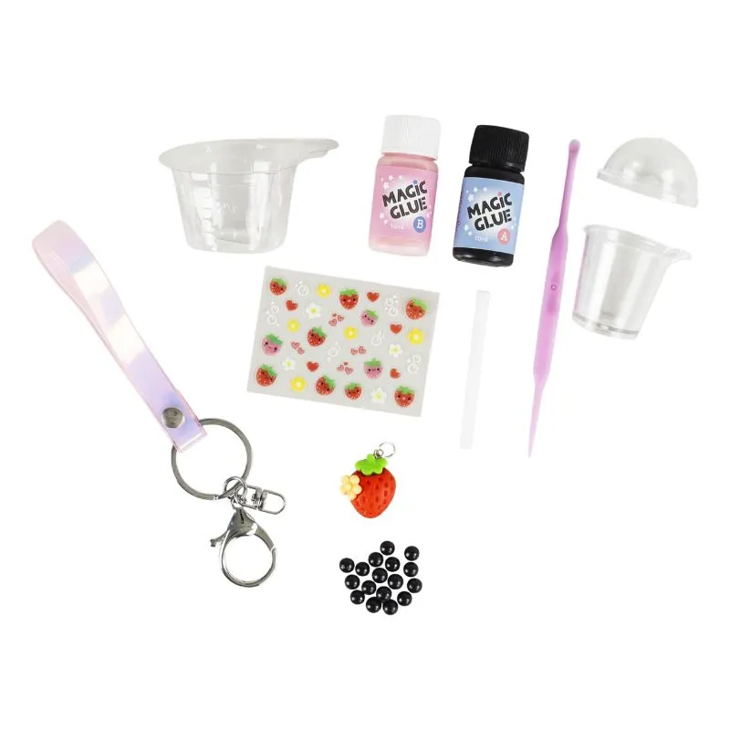 Bag Charm Kit - Strawberry Bubble Tea