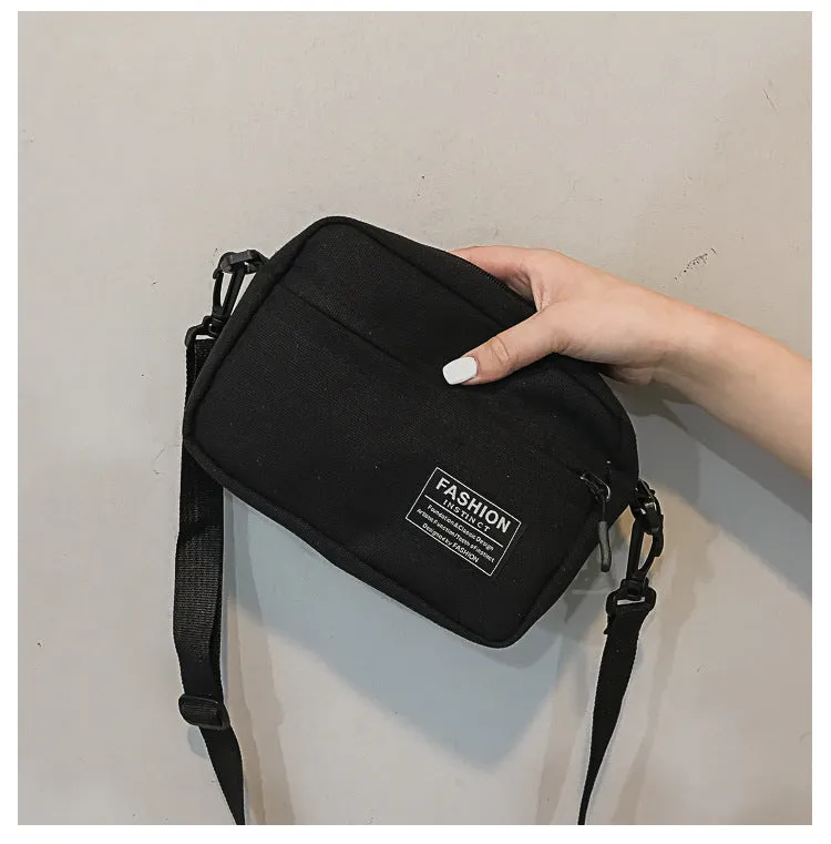 Canvas Small Bag for Women  New Fresh Mori Style Student Cloth Bag Korean Style Fashion Broadband Shoulder Messenger Bag