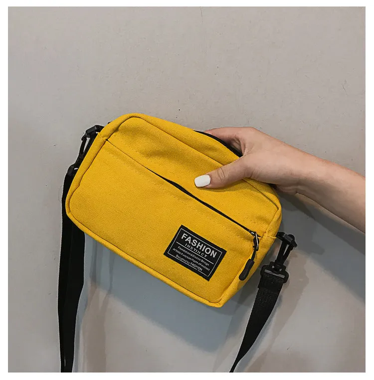 Canvas Small Bag for Women  New Fresh Mori Style Student Cloth Bag Korean Style Fashion Broadband Shoulder Messenger Bag