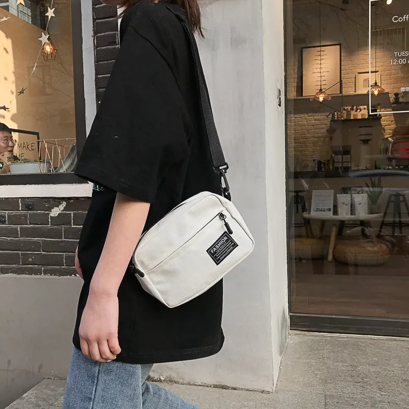 Canvas Small Bag for Women  New Fresh Mori Style Student Cloth Bag Korean Style Fashion Broadband Shoulder Messenger Bag