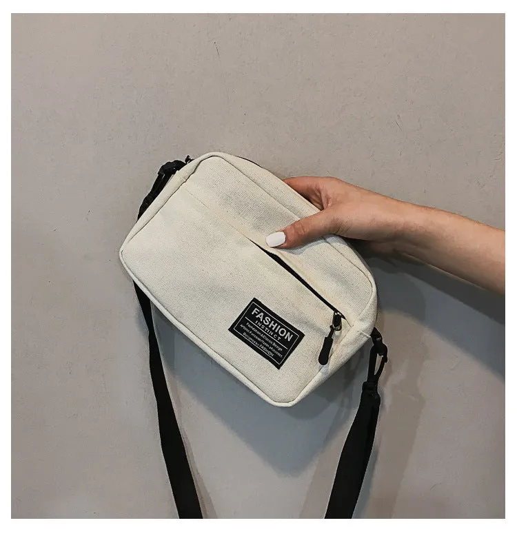 Canvas Small Bag for Women  New Fresh Mori Style Student Cloth Bag Korean Style Fashion Broadband Shoulder Messenger Bag