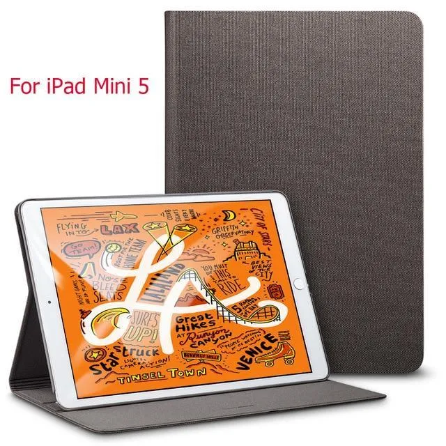 Case for iPad Mini 5 2019 mini 4 3 2 1 Case Oxford Cloth Back Trifold Stand Auto Sleep/Wake up Smart Cover for iPad Mini 5