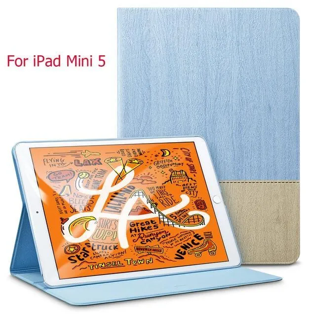 Case for iPad Mini 5 2019 mini 4 3 2 1 Case Oxford Cloth Back Trifold Stand Auto Sleep/Wake up Smart Cover for iPad Mini 5