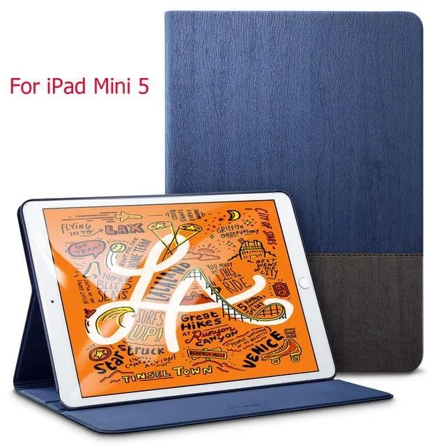 Case for iPad Mini 5 2019 mini 4 3 2 1 Case Oxford Cloth Back Trifold Stand Auto Sleep/Wake up Smart Cover for iPad Mini 5