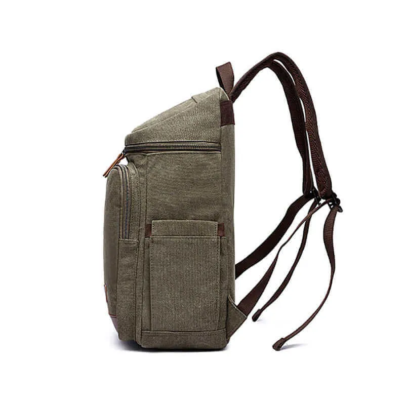 Casual Style Canvas Laptop Backpack 20L