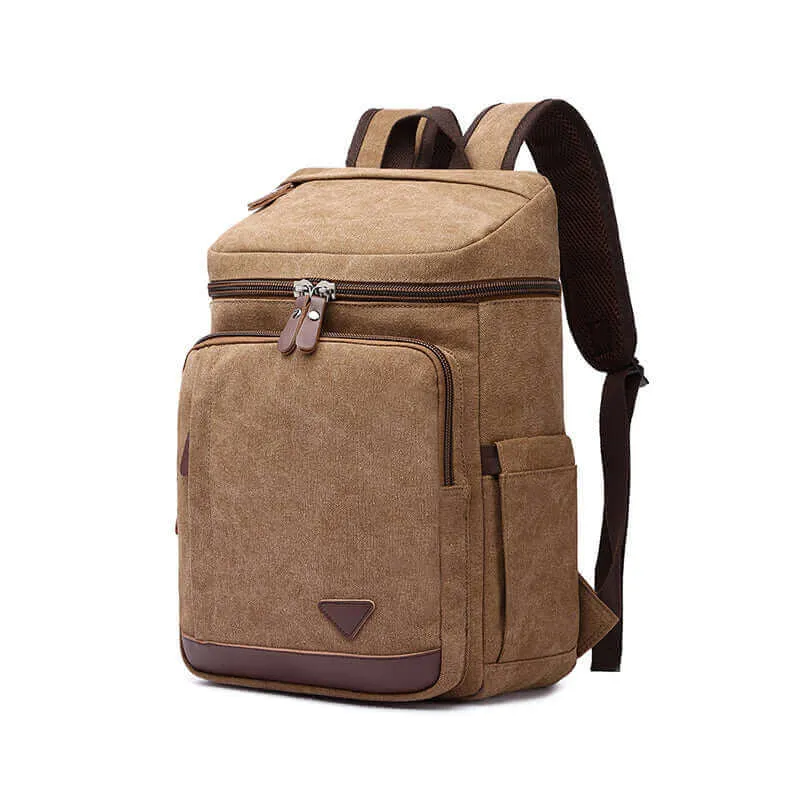 Casual Style Canvas Laptop Backpack 20L