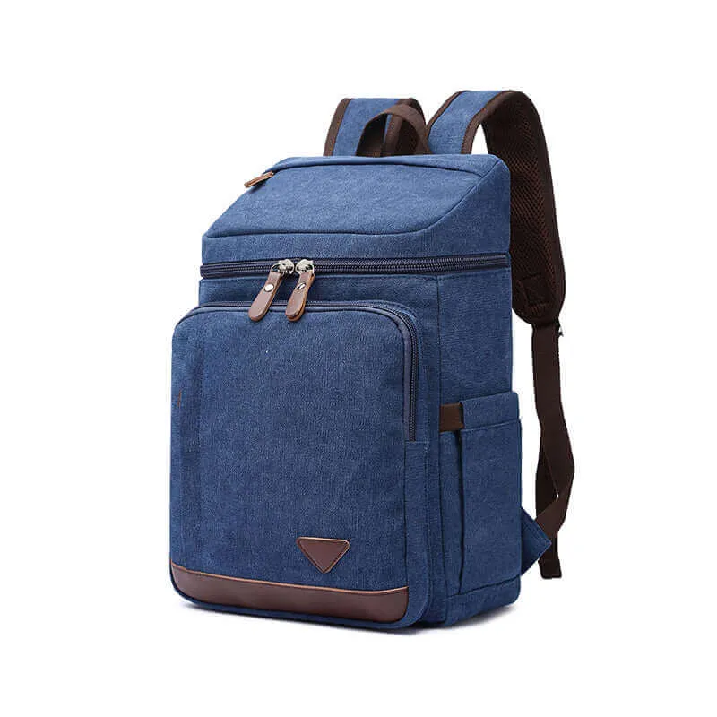 Casual Style Canvas Laptop Backpack 20L