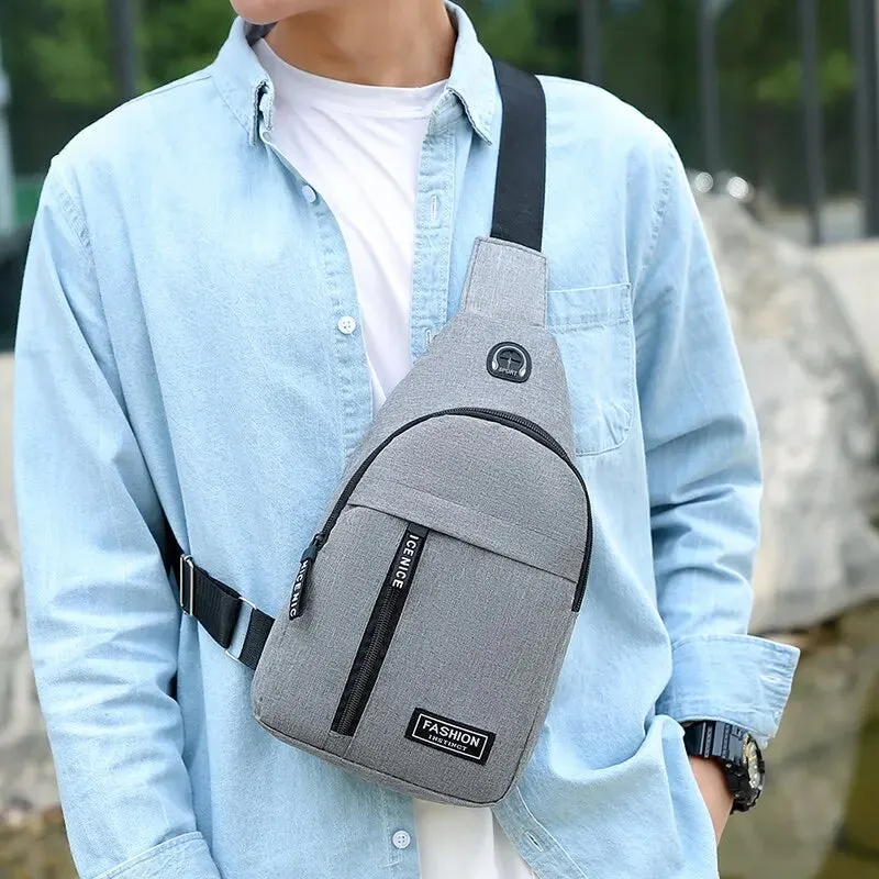 Chest Bag Fashion New Solid Color Men Chest Bag Outdoor Casual Fashion One Shoulder Crossbody Bag