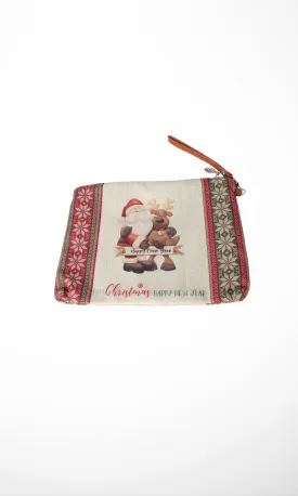 Christmas Women Medium Clutch (Santa & Deer)