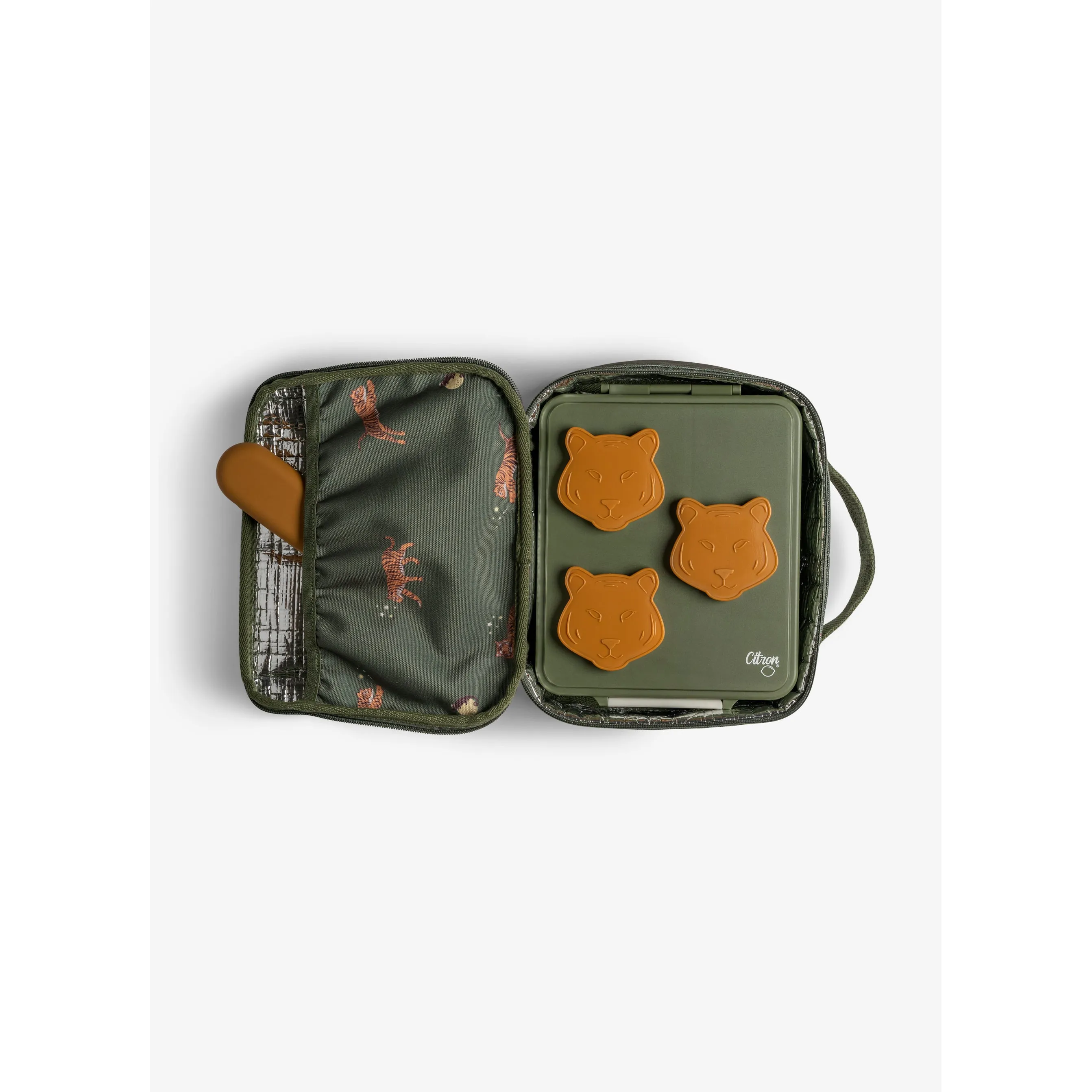 Citron Thermal Square Lunch Bag - Tiger