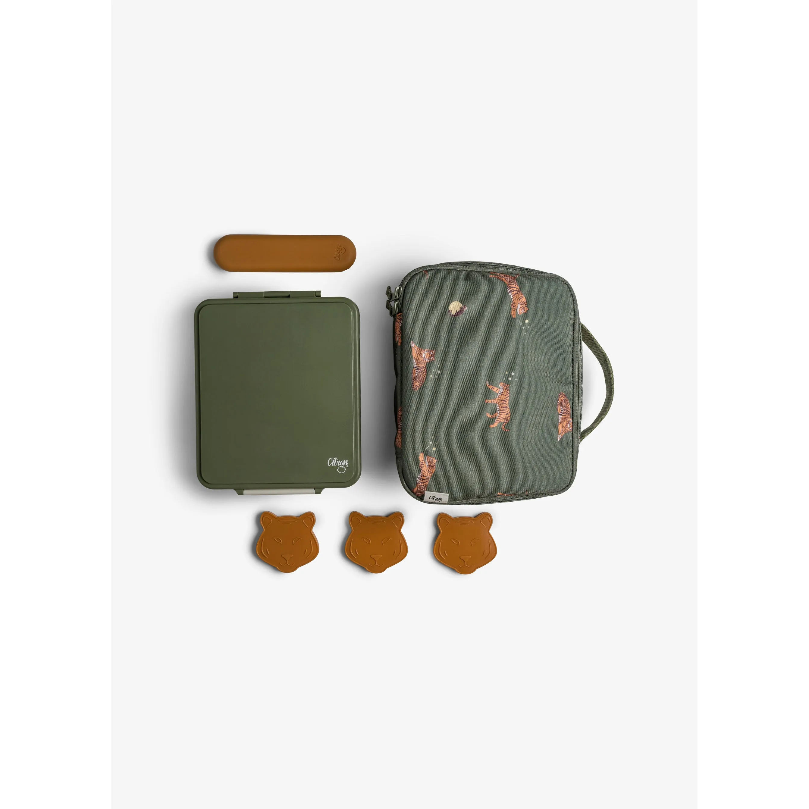 Citron Thermal Square Lunch Bag - Tiger