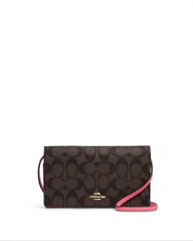 Coach Anna Foldover Crossbody Clutch In Signature Canvas