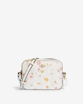 Coach Mini Camera Bag In Signature Canvas With Mystical Floral Print