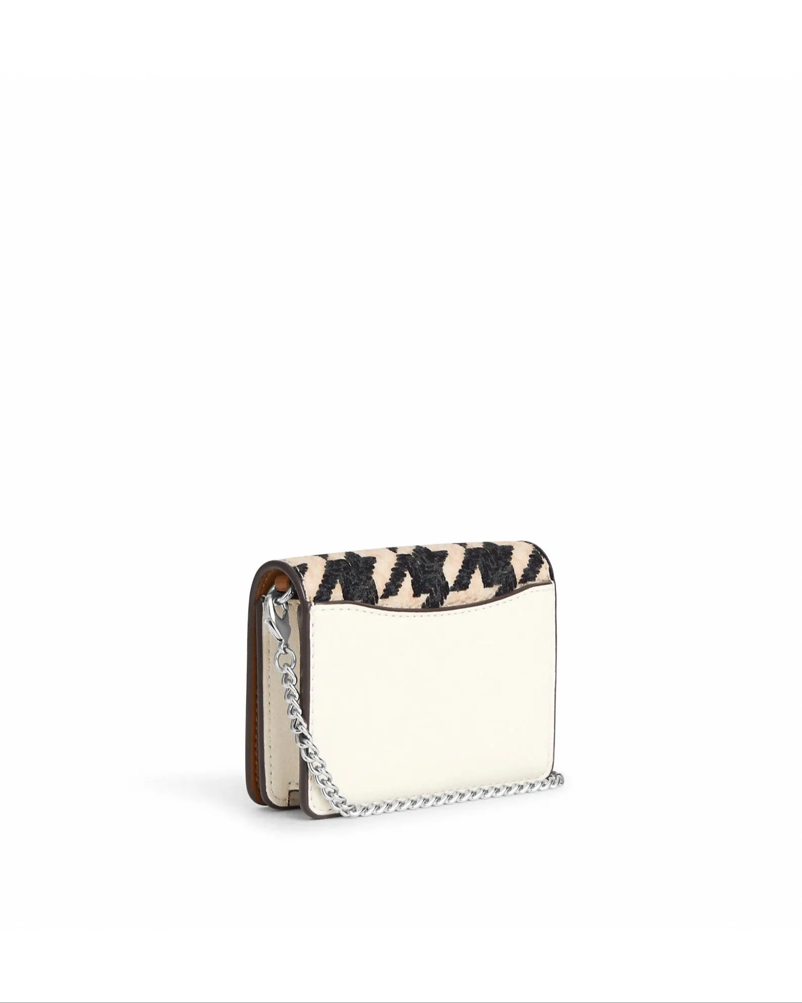 Coach Mini Wallet On A Chain With Houndstooth Print