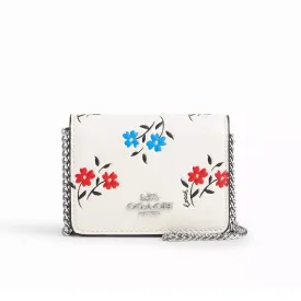 Coach Women's Mini Wallet On A Chain With Floral Print