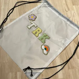 Customizable Bag | White Drawstring Bag | The Ridge Kids