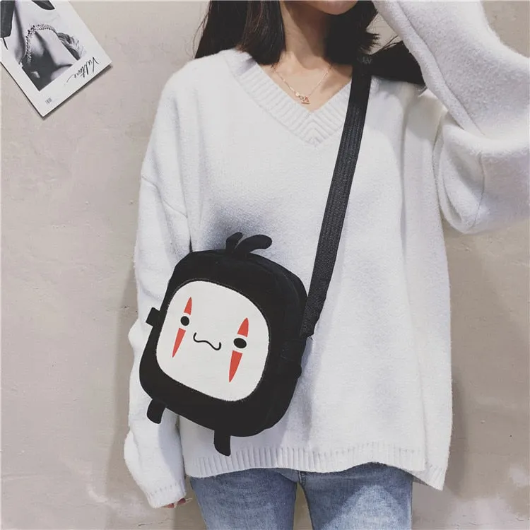 deanwangkt Japanese Style Faceless Man Small Bag Plush Crossbody Bags Women Mini Mobile Phone Bag Shoulder Bag For Women Bolsa Feminina Sac