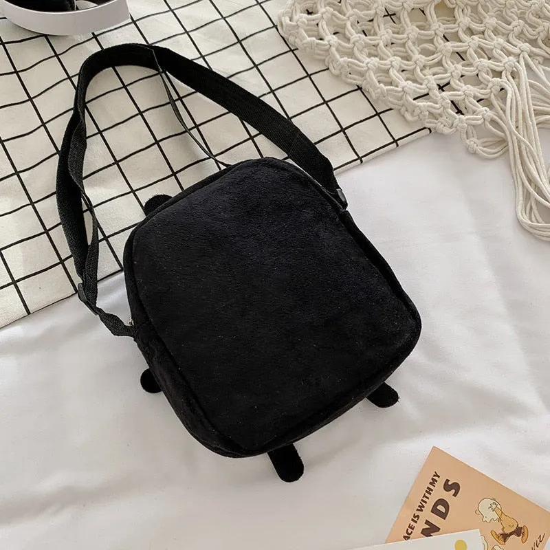 deanwangkt Japanese Style Faceless Man Small Bag Plush Crossbody Bags Women Mini Mobile Phone Bag Shoulder Bag For Women Bolsa Feminina Sac