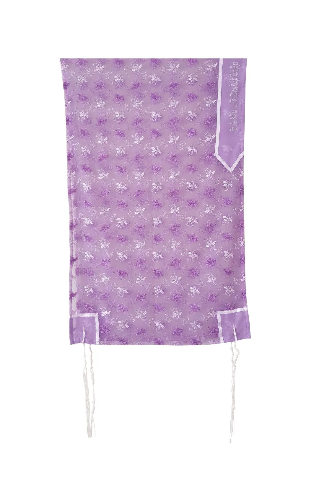 Delicate Lilac Floral Embroidery Tallit for women, Bat Mitzvah Tallit, Tallit for Girl, Tzitzit