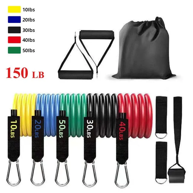 Elastic Resistance Bands Sets Workout Rubber For Fitness Sports Gym Exercise Training