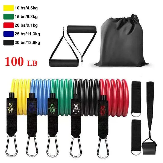 Elastic Resistance Bands Sets Workout Rubber For Fitness Sports Gym Exercise Training