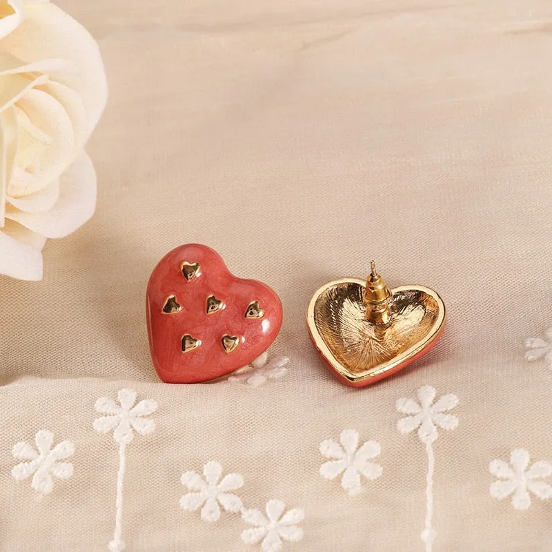 Fashion Heart Stud Earrings