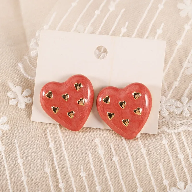 Fashion Heart Stud Earrings