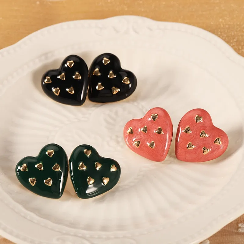 Fashion Heart Stud Earrings