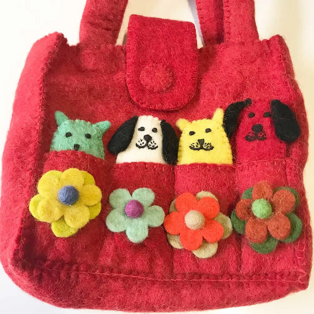 Felt Bag Ruby Red