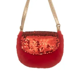 Handbag | Sequin Velvet Bag - Red | Rockahula Kids