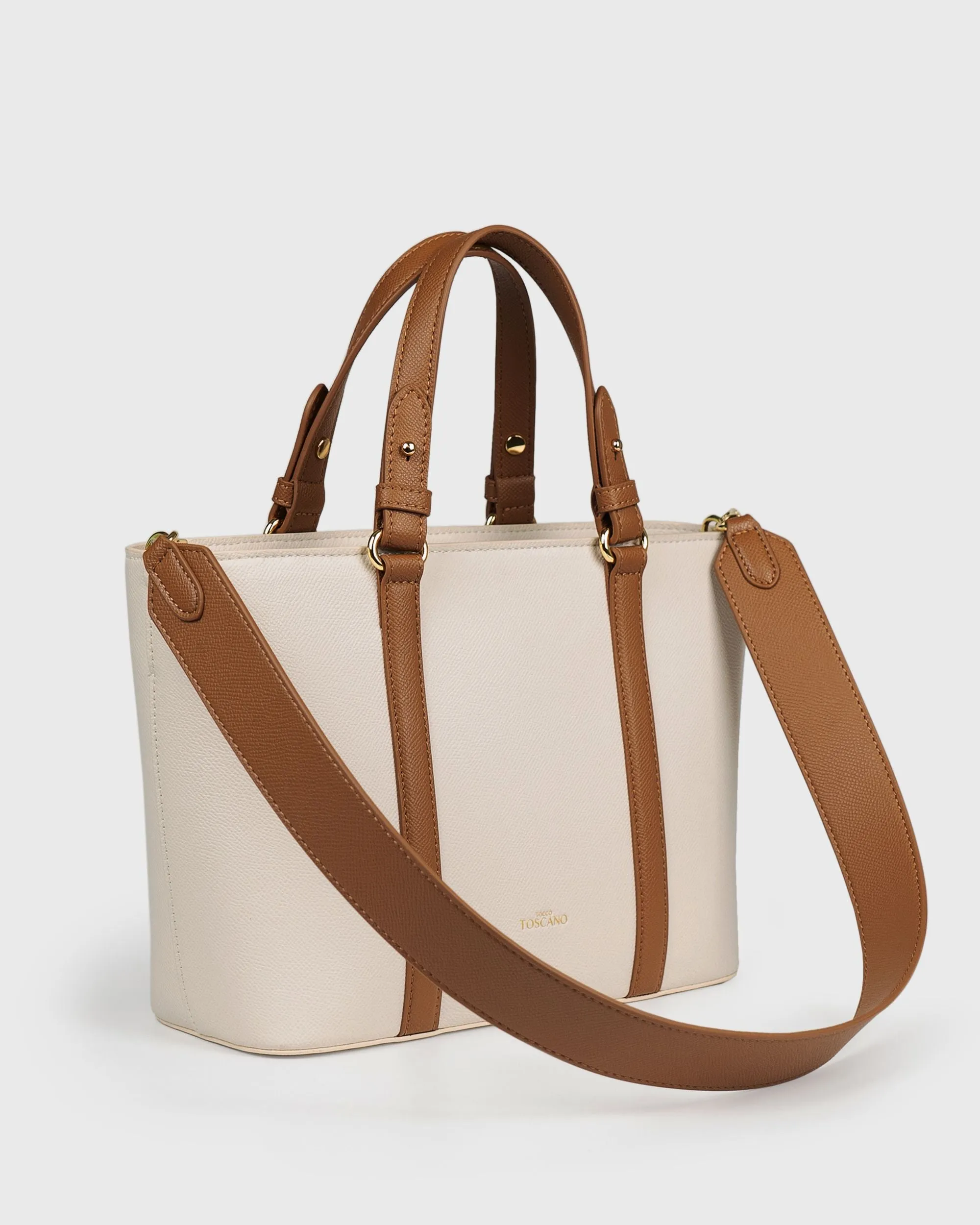 Hanna Top Handle (Cream/Brown)