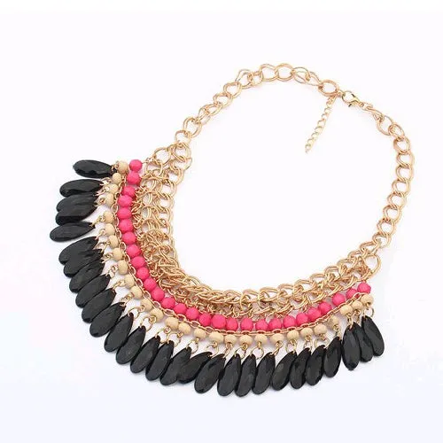 Hot Sale Bohemian Resin Beads Choker Necklace For Women Collier Femme Statement Collares Necklaces & Pendants Colar Body Jewelry