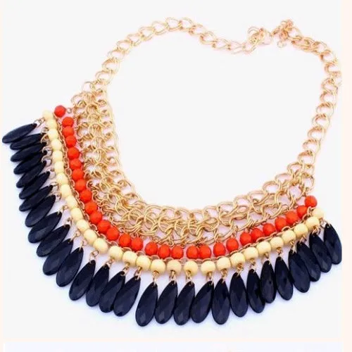 Hot Sale Bohemian Resin Beads Choker Necklace For Women Collier Femme Statement Collares Necklaces & Pendants Colar Body Jewelry