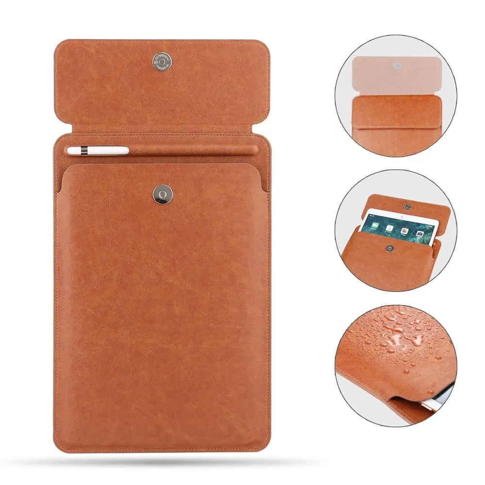 iPad Pro 10.5  sleeve Pouch Bag cover with Button flap and Pencil holder fits  9.7 & new ipad 11 2018 Release