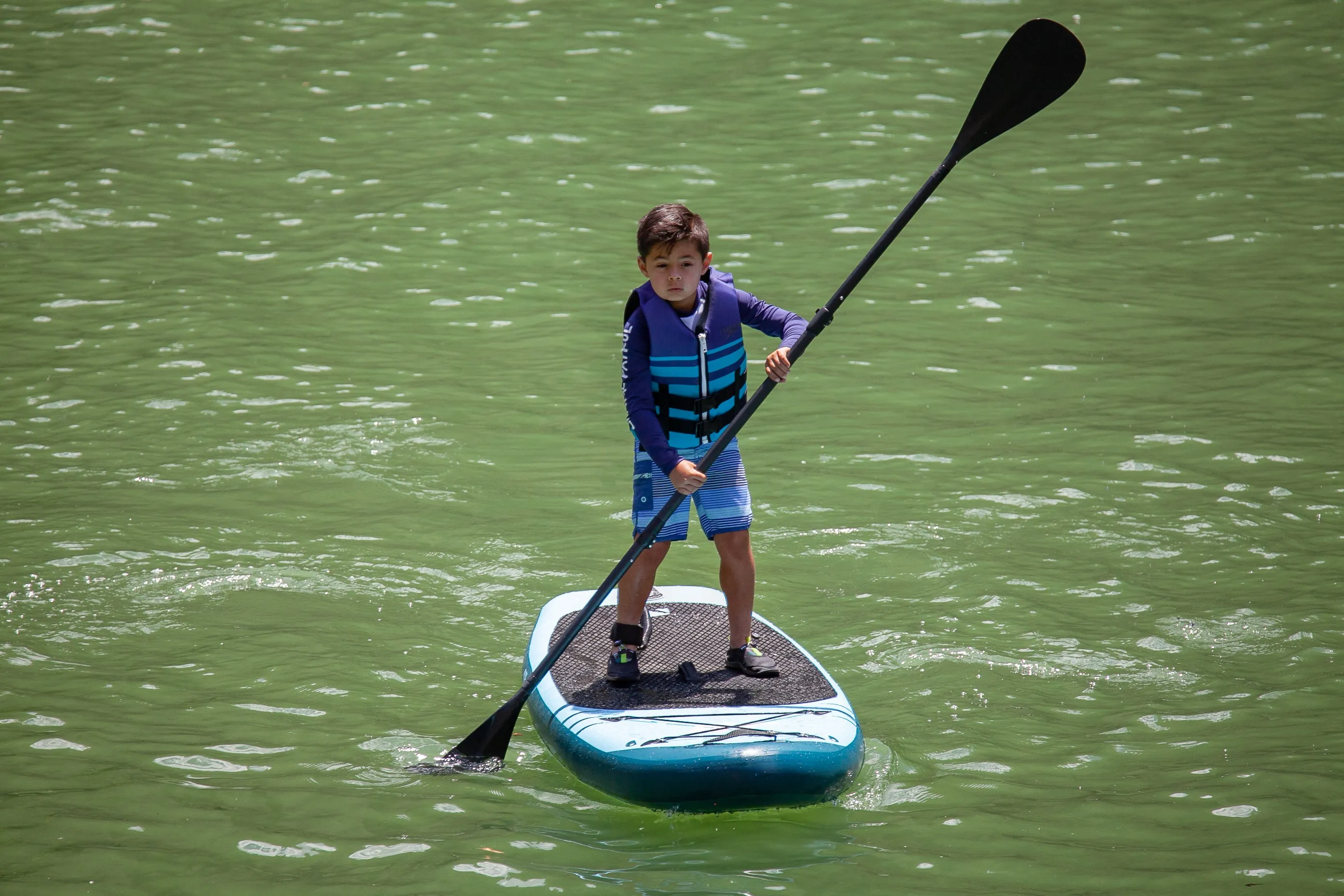 J8 Cruiser Shark - Jr. Inflatable Stand-Up Paddleboard - (Best for Under 80lbs) - SUP Board Package