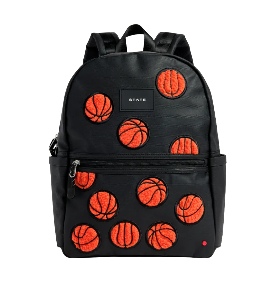 KANE DOUBLE POCKET OVERSIZED FUZZY BASKETBALLS BACKPACK