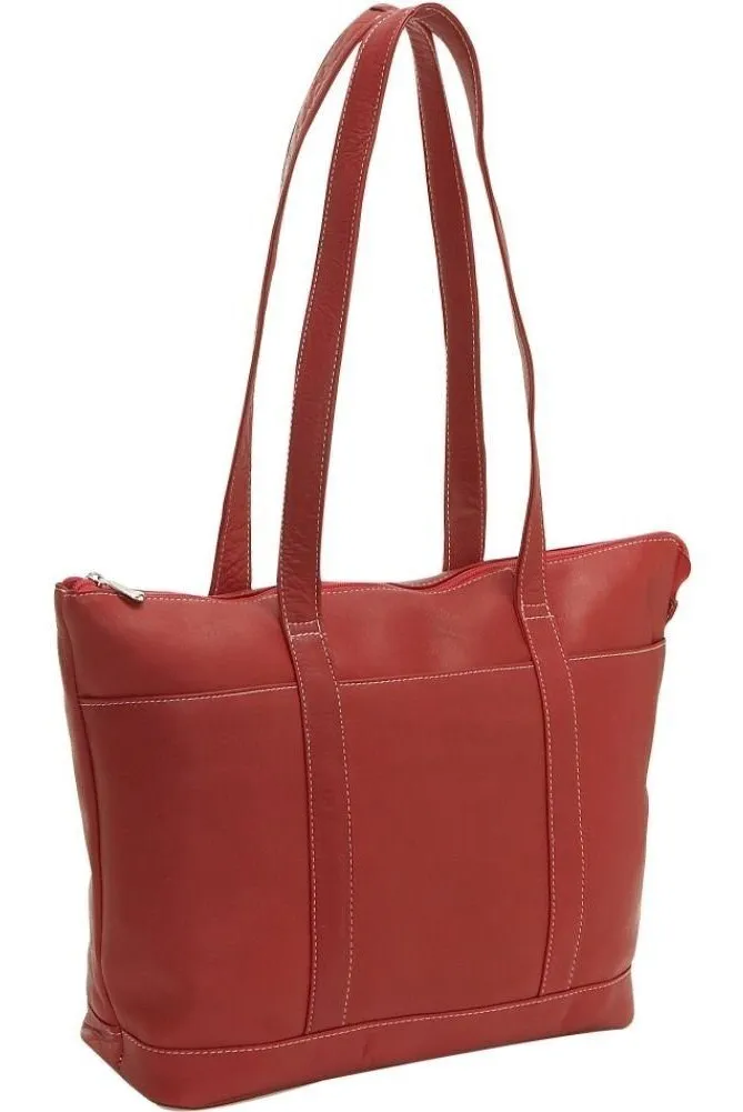 Leather Double Strap Large Pocket Tote