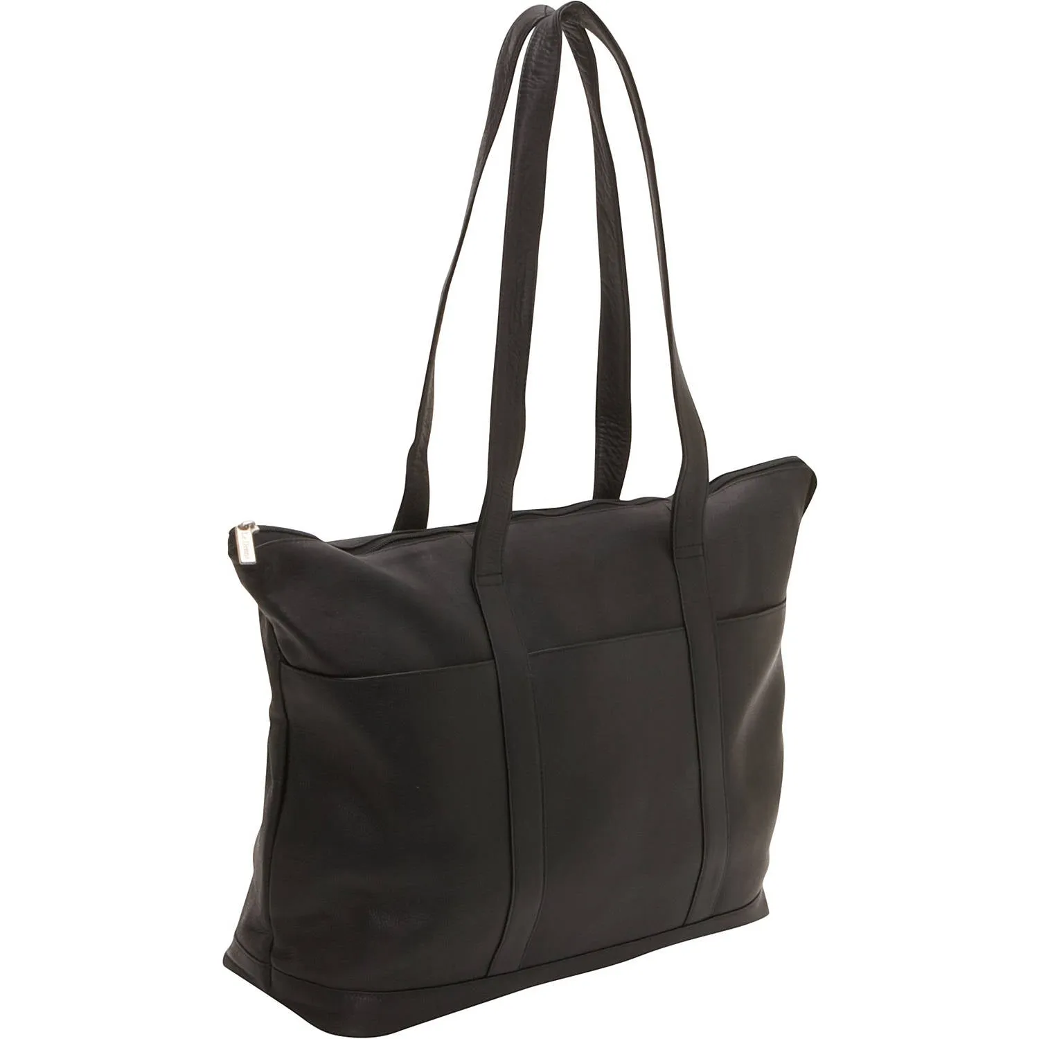 Leather Double Strap Large Pocket Tote