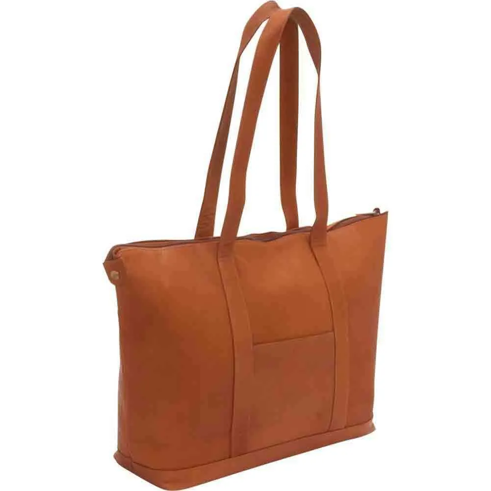 Leather Double Strap Large Pocket Tote