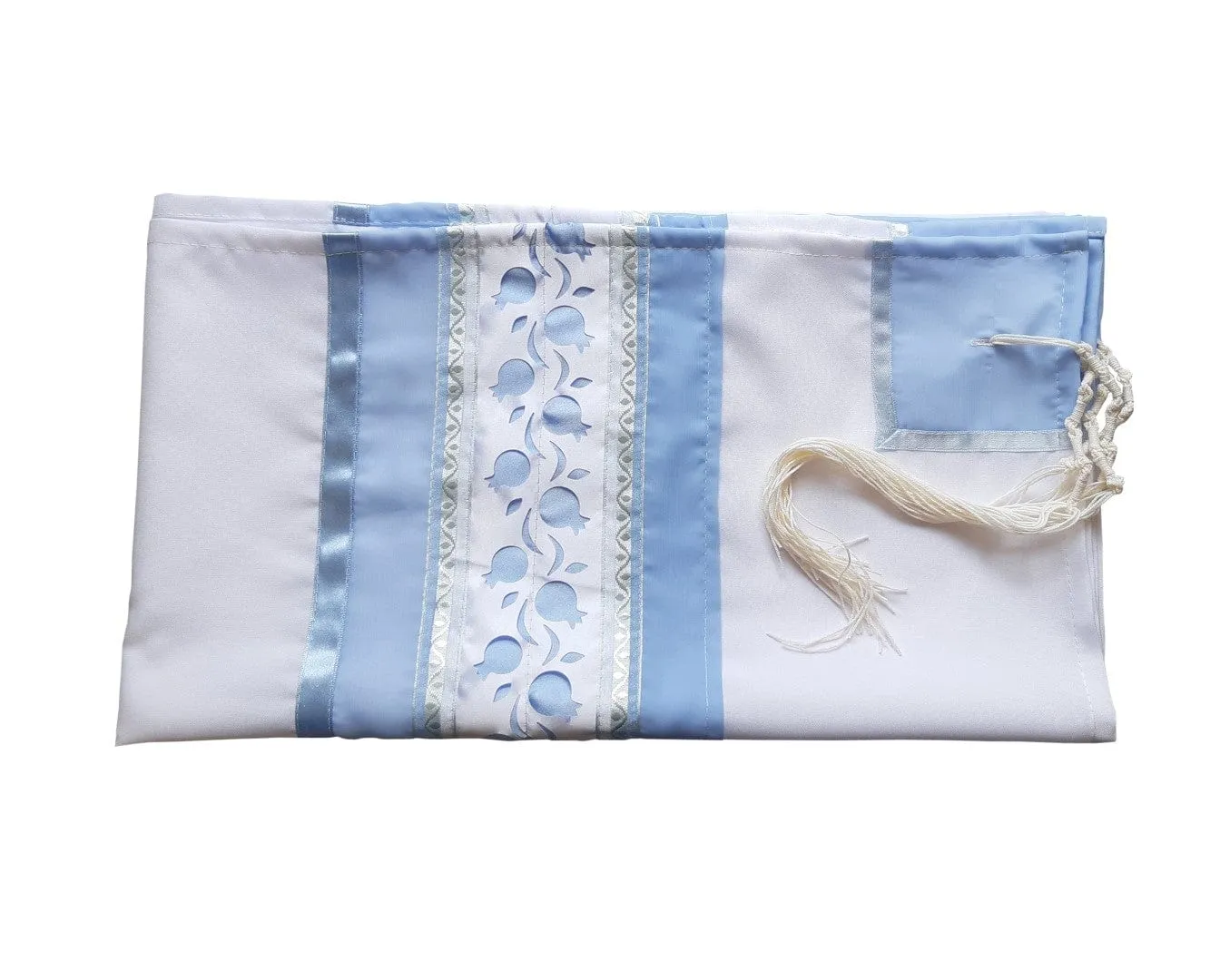 Light Blue Pomegranates Tallit for women, Bat Mitzvah Tallit, Feminine Tallit, Women's Tallit Prayer Shawl