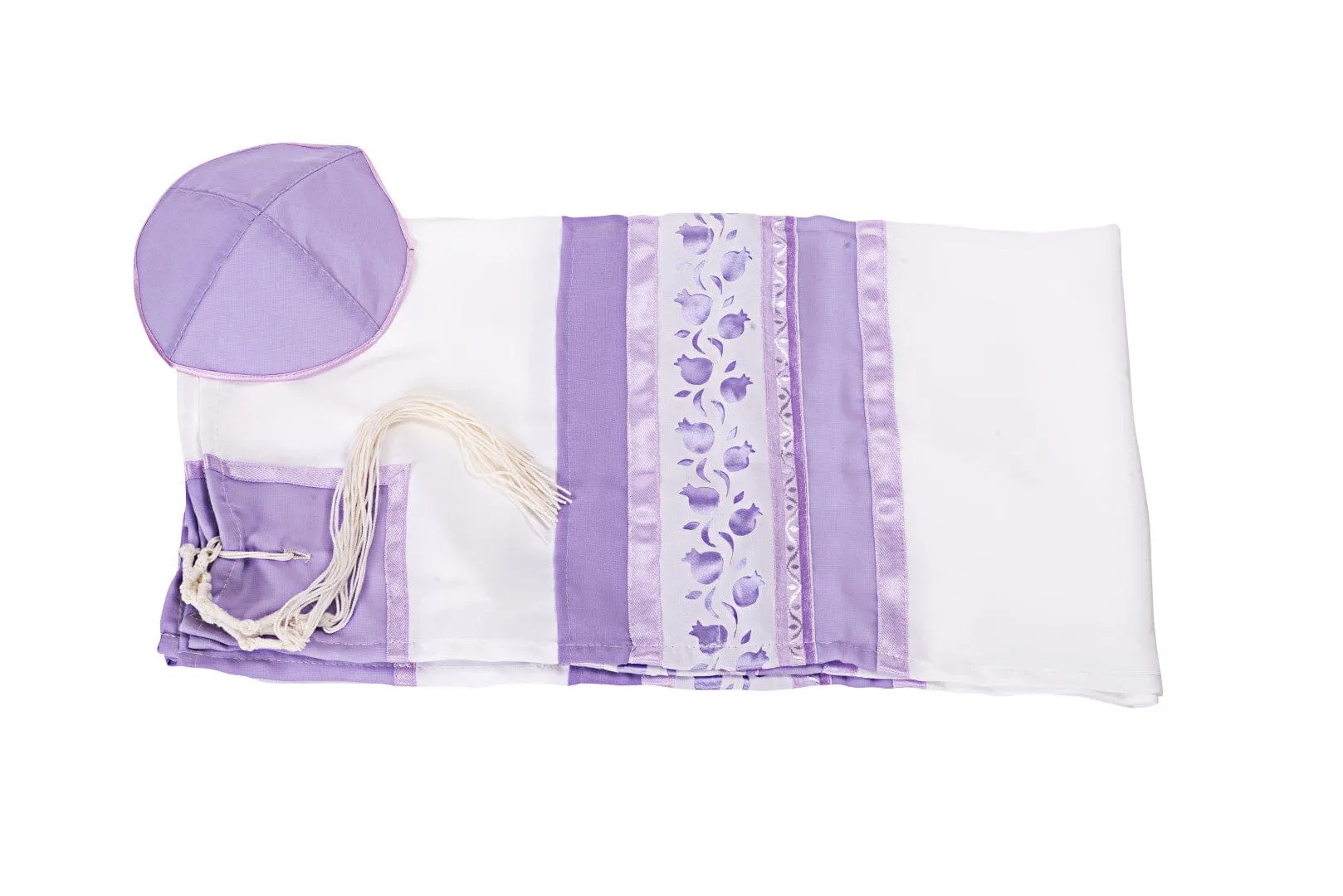 Lilac Pomegranates Tallit for women, Bat Mitzvah Tallit, Feminine Tallit, Women's Tallit Prayer Shawl