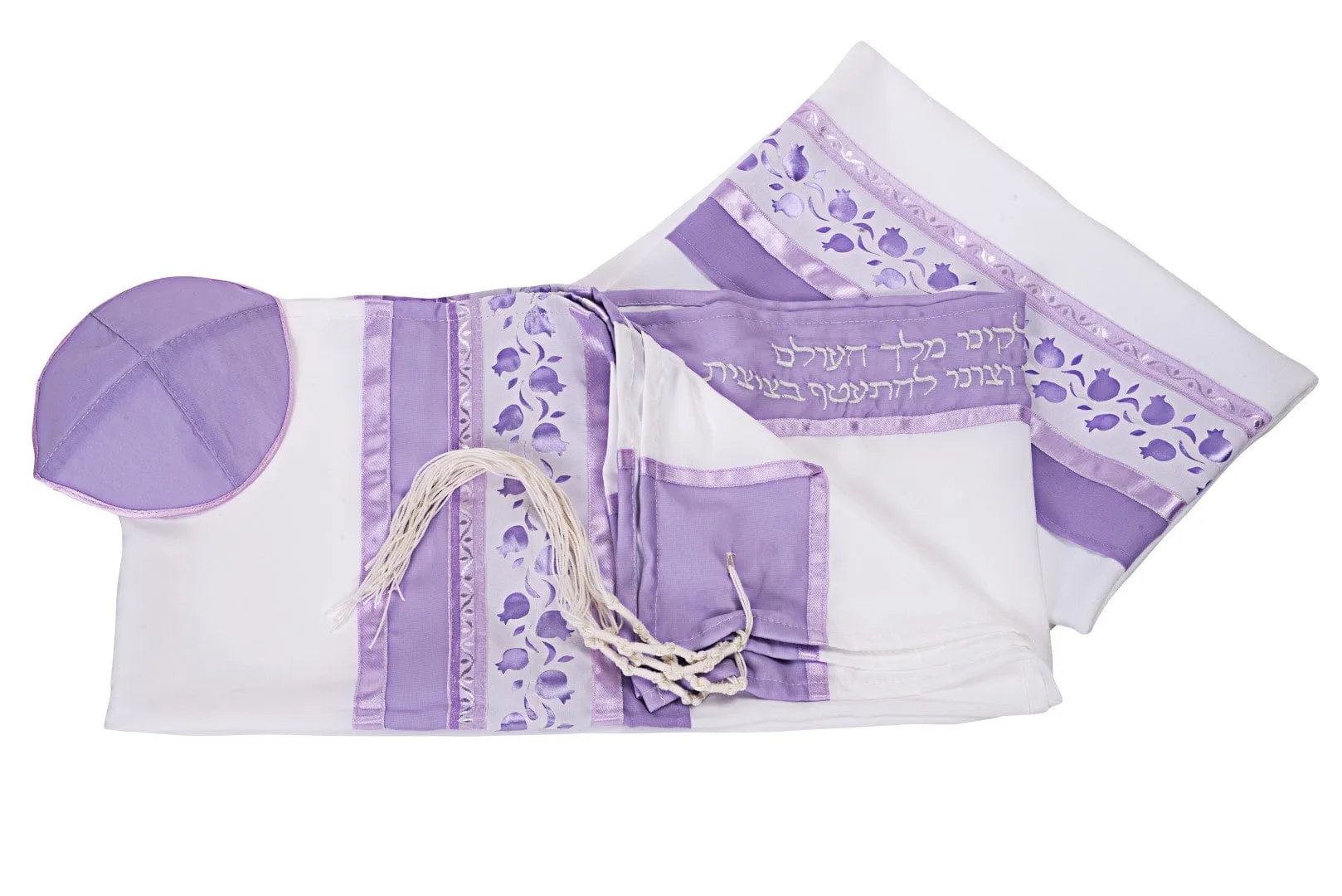 Lilac Pomegranates Tallit for women, Bat Mitzvah Tallit, Feminine Tallit, Women's Tallit Prayer Shawl