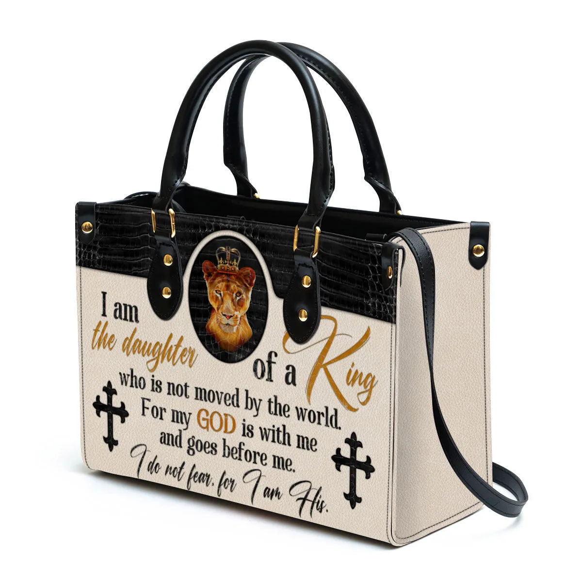 Lion Leather Handbag - I Am The Daughter Of A King Who Is Not Moved By The World Leather Bag - Women Pu Leather Bag