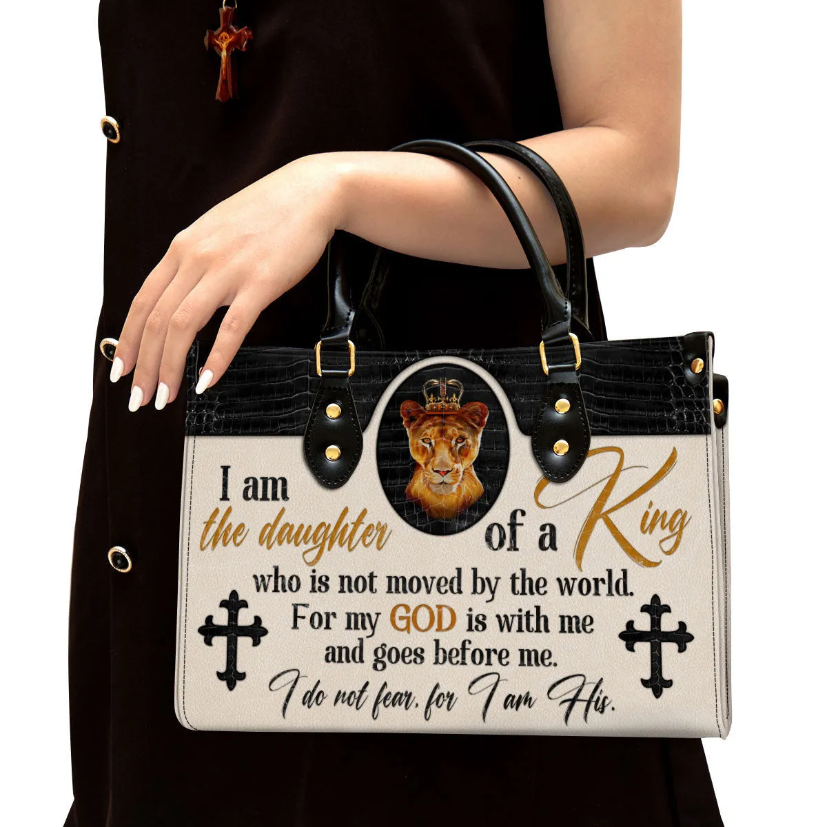 Lion Leather Handbag - I Am The Daughter Of A King Who Is Not Moved By The World Leather Bag - Women Pu Leather Bag