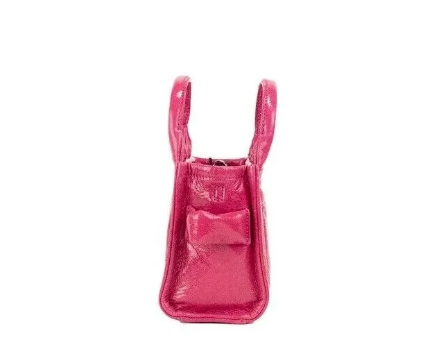 Marc Jacobs 'The Shiny Crinkle Micro Tote' Crossbody Bag (Magenta)