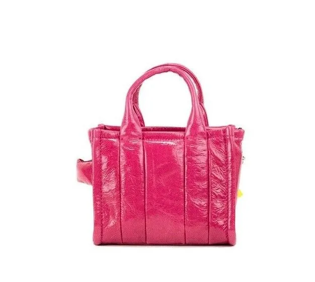 Marc Jacobs 'The Shiny Crinkle Micro Tote' Crossbody Bag (Magenta)