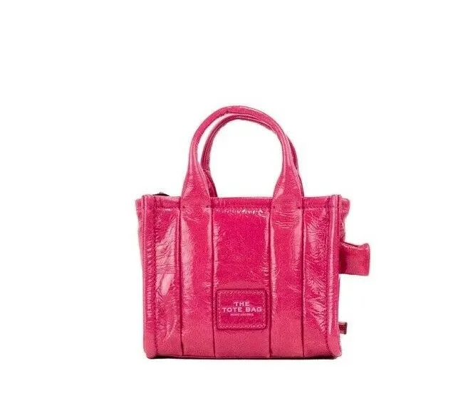 Marc Jacobs 'The Shiny Crinkle Micro Tote' Crossbody Bag (Magenta)